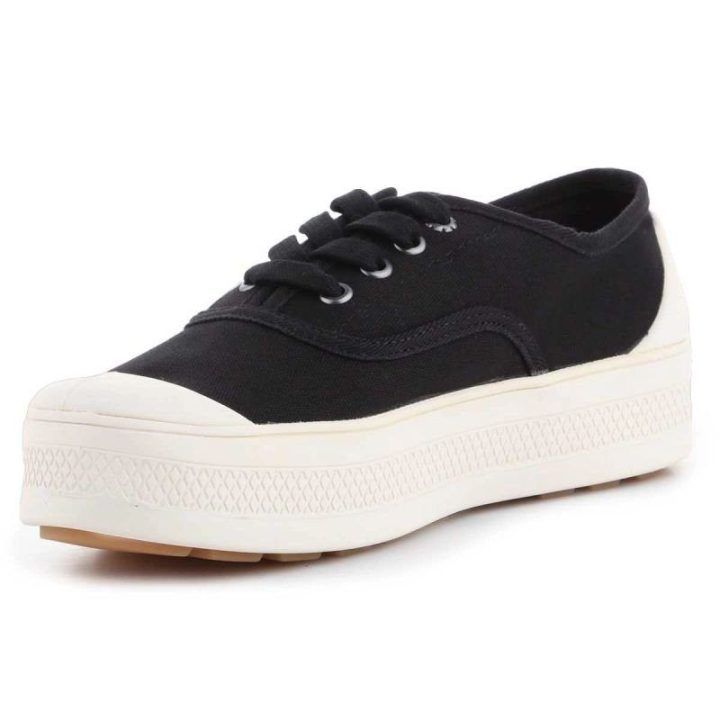Elegantiški moteriški žemi kedai Palladium Sub Low CVS, juodi