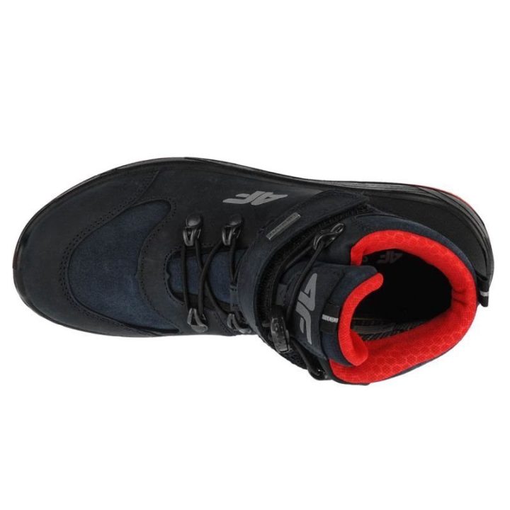 Vaikiški zomšiniai žygio batai 4F Trek, tamsiai mėlyni