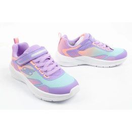 Sportbačiai mergaitėms su blizgiu tinkleliu Skechers Microspec Advance