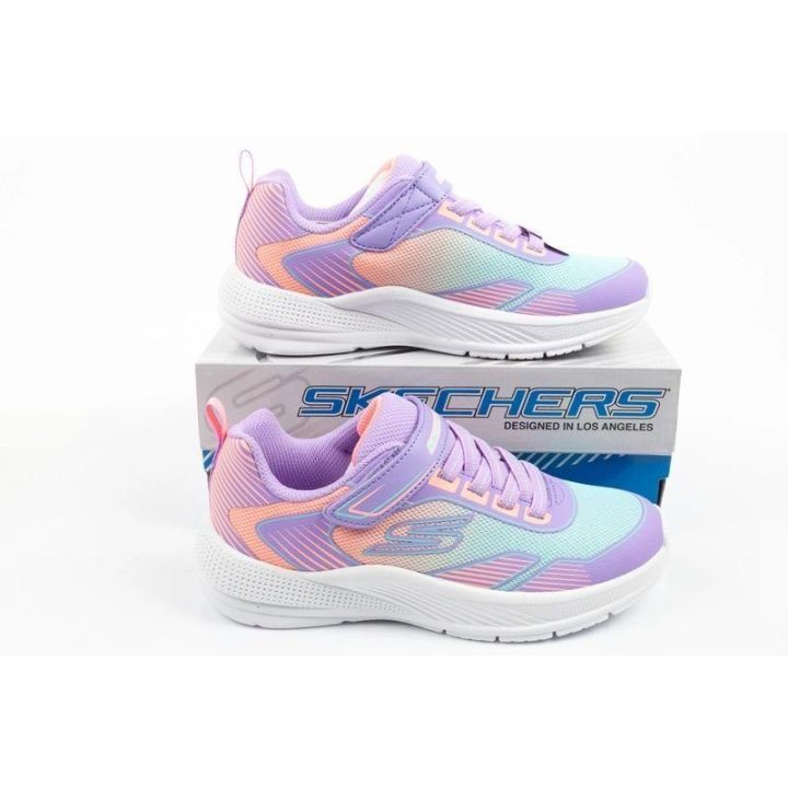 Sportbačiai mergaitėms su blizgiu tinkleliu Skechers Microspec Advance