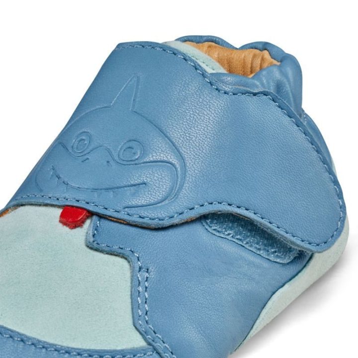 Vaikiški odiniai batai ropojimui Affenzahn Leather Crawly Shark
