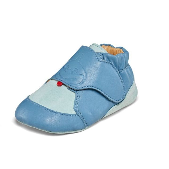 Vaikiški odiniai batai ropojimui Affenzahn Leather Crawly Shark