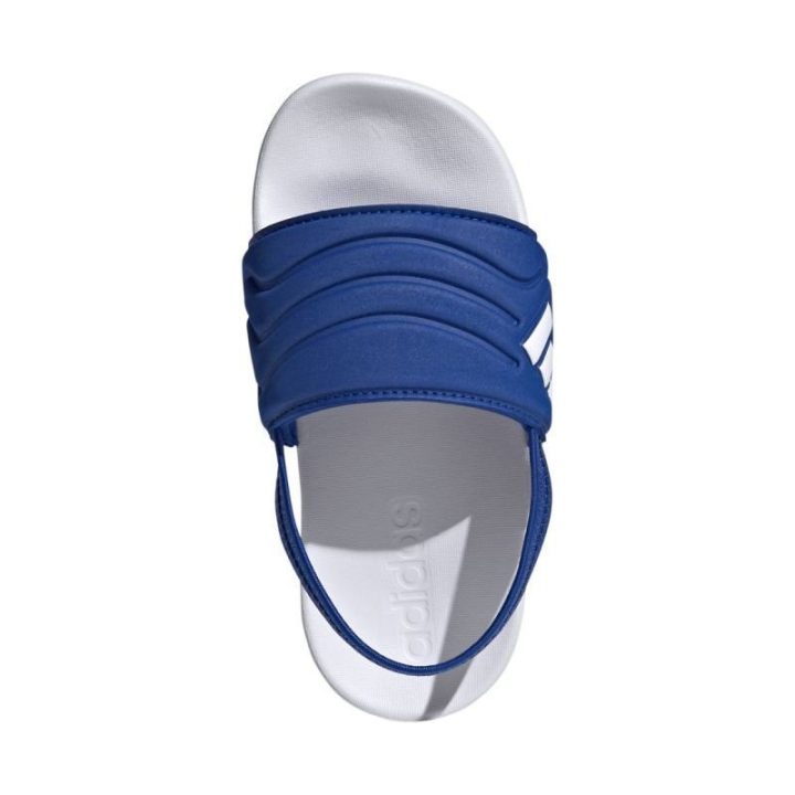 Vaikiškos šlepetės adidas Adilette Estrap 2.0, baltos ir mėlynos