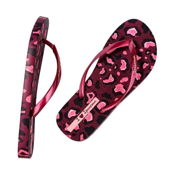 Moteriškos šlepetės per pirštą Ipanema Animal Print, rožinės