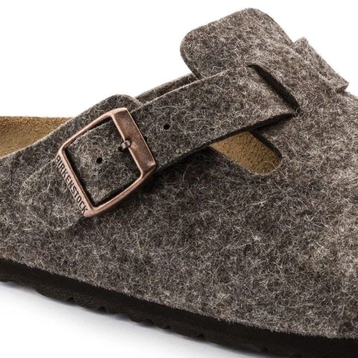 Moteriškos vilnonio veltinio klumpės Birkenstock Boston, kakavos