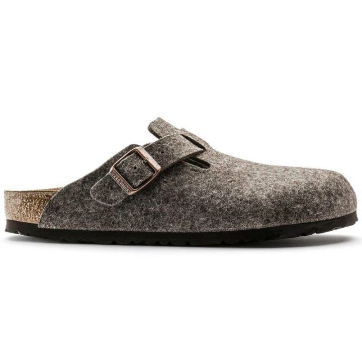 Moteriškos vilnonio veltinio klumpės Birkenstock Boston, kakavos