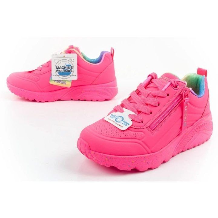 Vaikiški sportbačiai su užtrauktuku Skechers Uno Lite, rožiniai