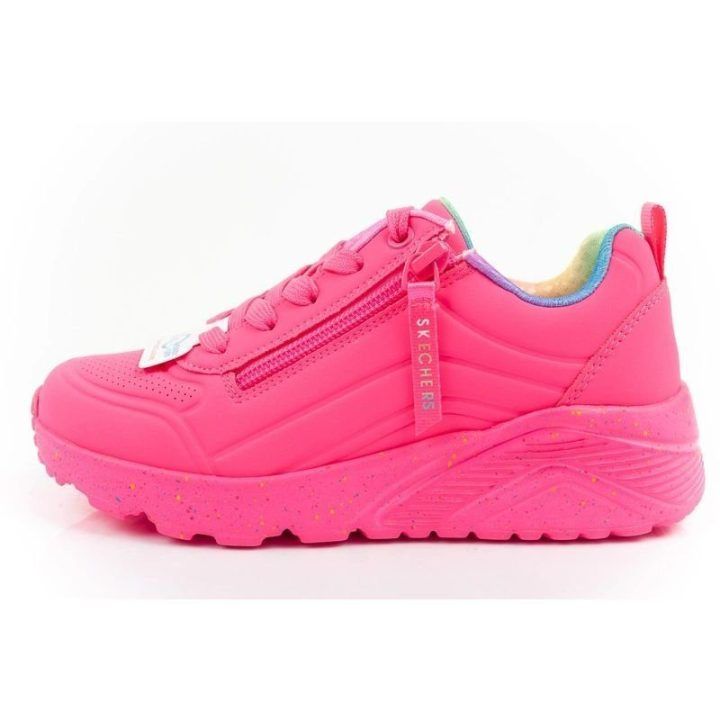 Vaikiški sportbačiai su užtrauktuku Skechers Uno Lite, rožiniai