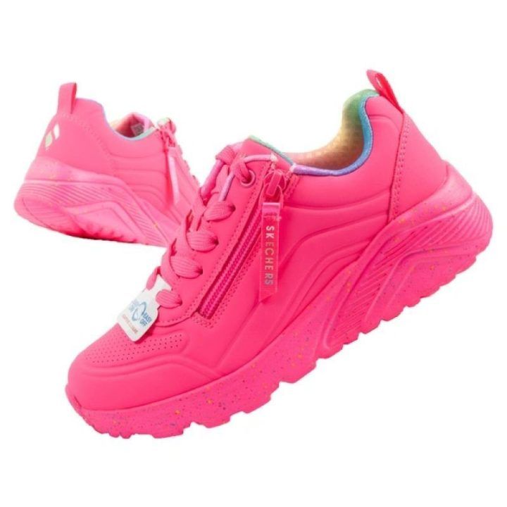 Vaikiški sportbačiai su užtrauktuku Skechers Uno Lite, rožiniai
