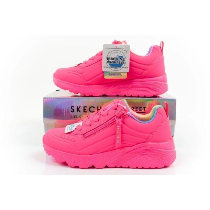 Vaikiški sportbačiai su užtrauktuku Skechers Uno Lite, rožiniai
