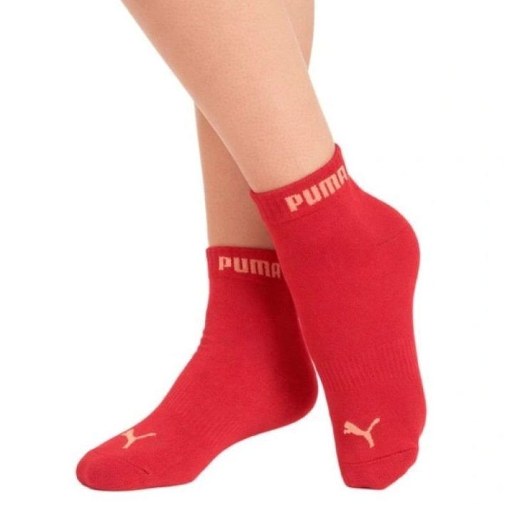 Moteriškų kojinių komplektas Puma, 3 poros, rožinė, raudona ir balta