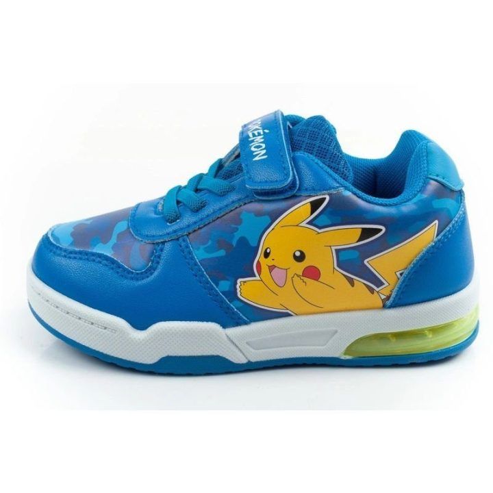 Vaikiški LED sportbačiai su lipukais Leomil Pokémon, mėlyni