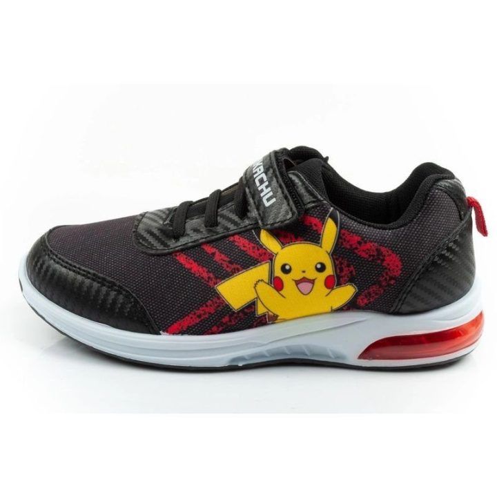 Vaikiški Pokémon sportbačiai su lipukais ir LED Leomil, juodi