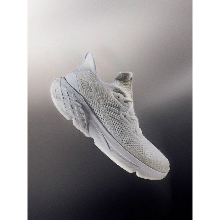 Moteriški sportbačiai su megztu viršumi 4F Velocore E-knit, balti