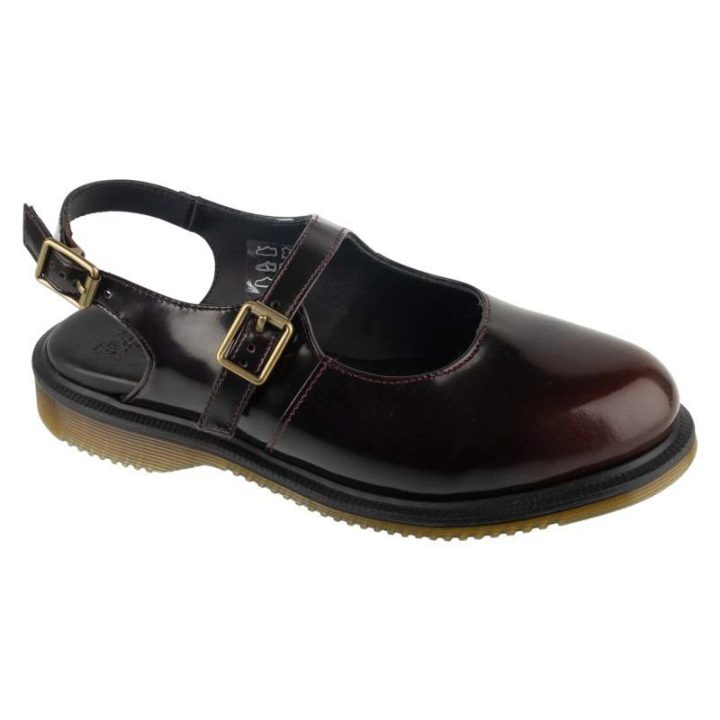 Moteriški Mary Jane stiliaus bateliai Dr. Martens Madaline, bordo