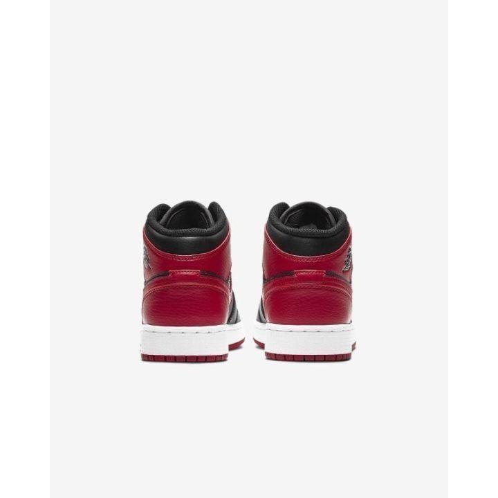 Vaikiški sportbačiai Air Jordan 1 Mid, juodi, raudoni ir balti