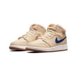 Vaikiški žieminiai batai Air Jordan 1 Mid Fleece, šviesiai smėlio