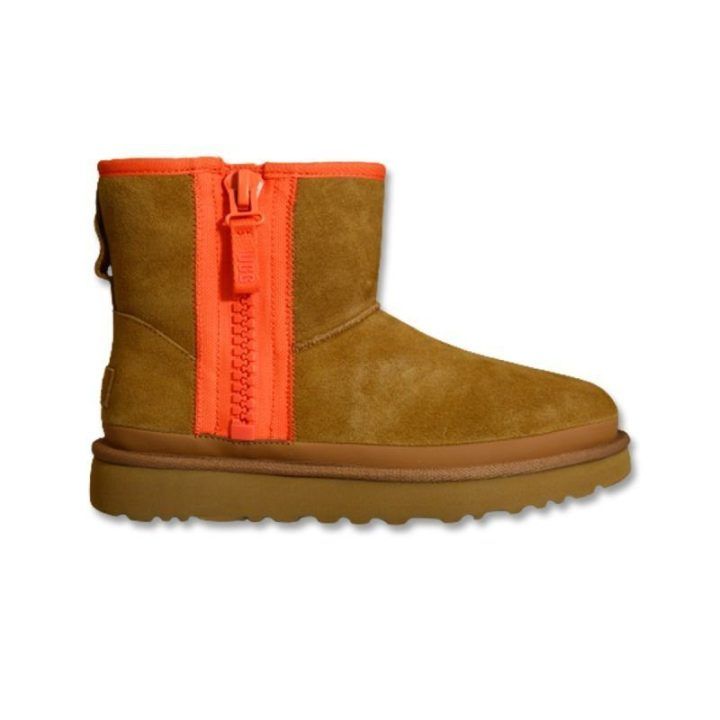 Moteriški zomšiniai sniego batai UGG Classic Mini, kaštoniniai