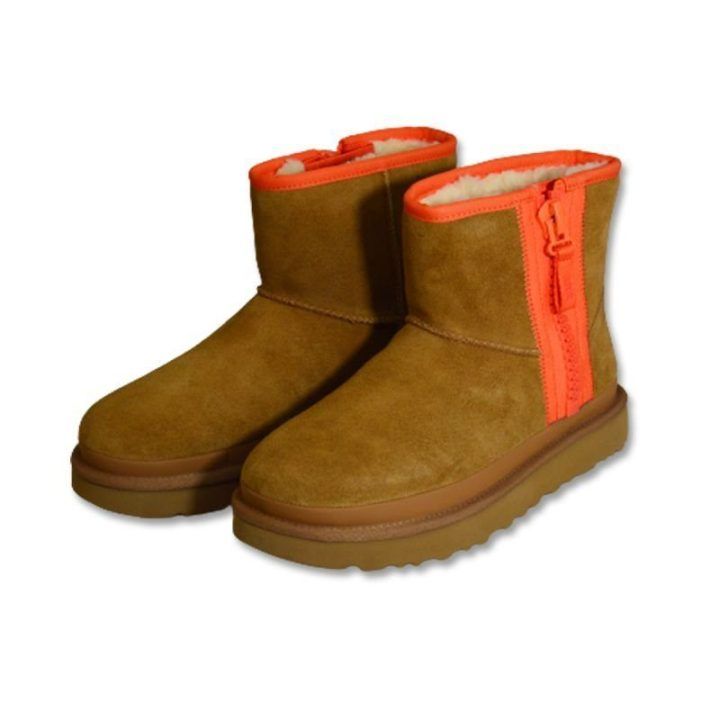 Moteriški zomšiniai sniego batai UGG Classic Mini, kaštoniniai
