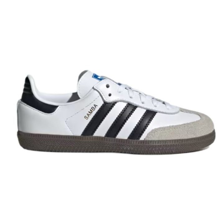 Vaikiški odiniai sportbačiai adidas Samba OG, balti ir juodi