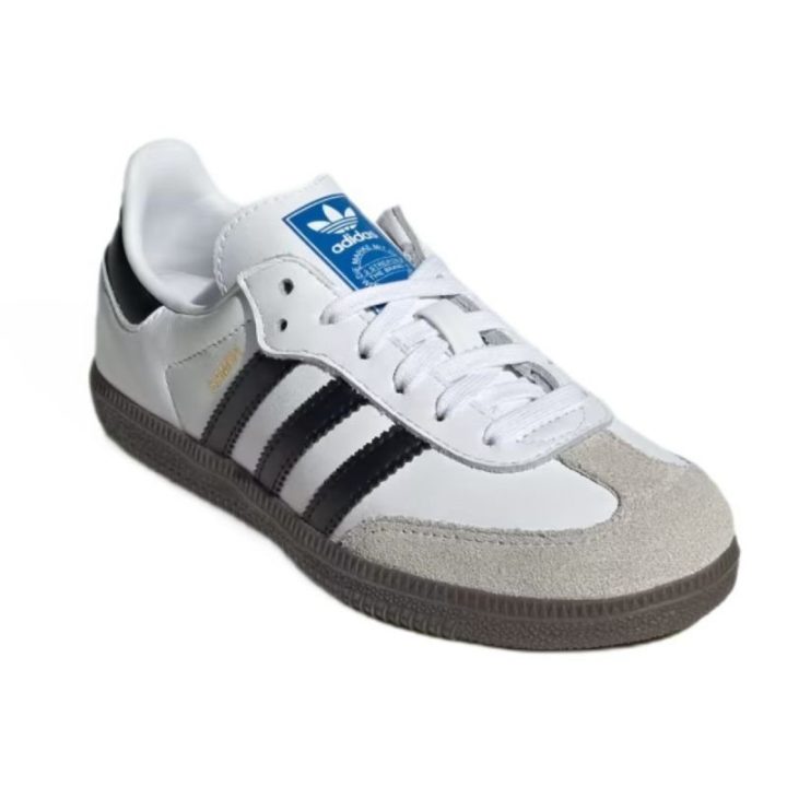 Vaikiški odiniai sportbačiai adidas Samba OG, balti ir juodi