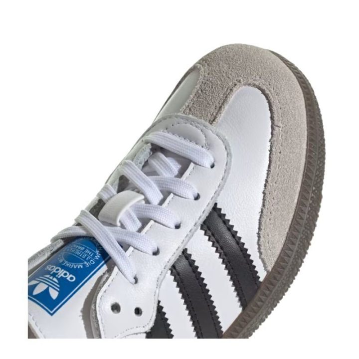 Vaikiški odiniai sportbačiai adidas Samba OG, balti ir juodi