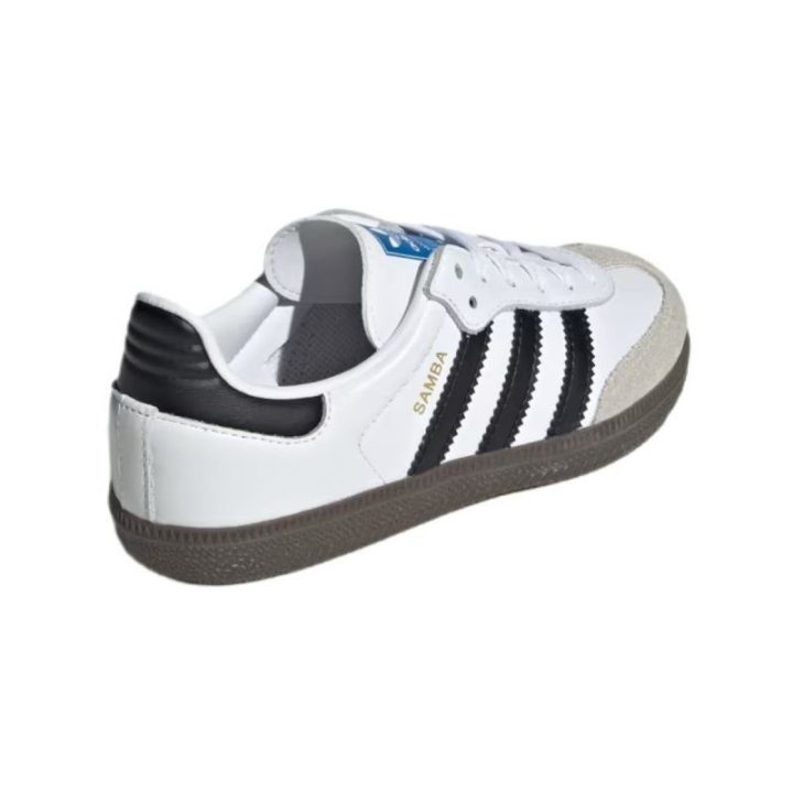 Vaikiški odiniai sportbačiai adidas Samba OG, balti ir juodi