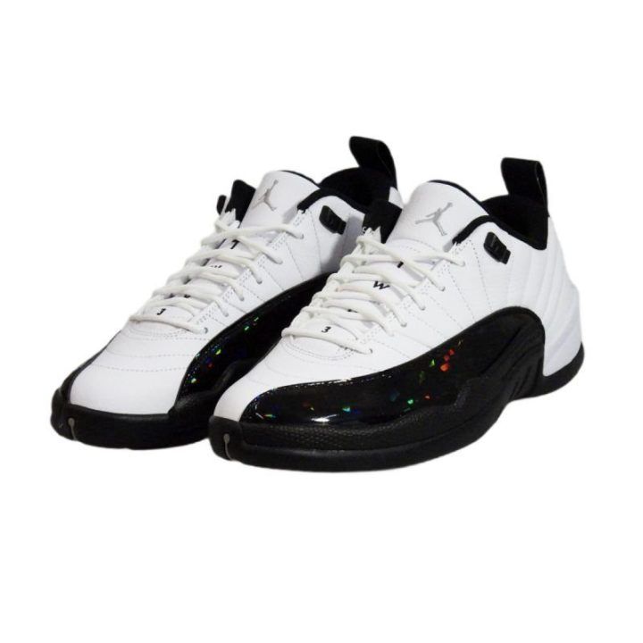 Vyriški odiniai sportbačiai Air Jordan 12 Retro Low, balti ir juodi