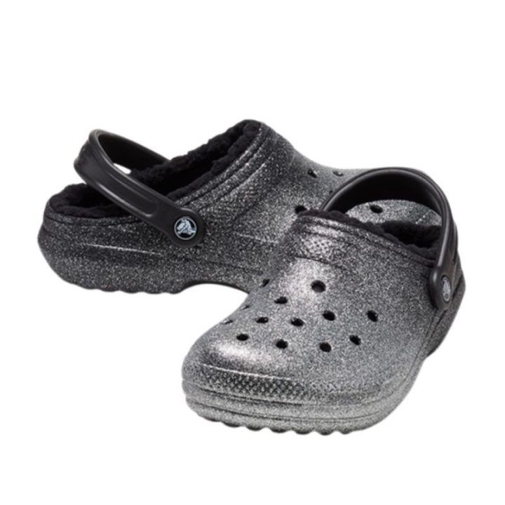 Uniseks klumpės Crocs Classic Glitter Lined, sidabrinės
