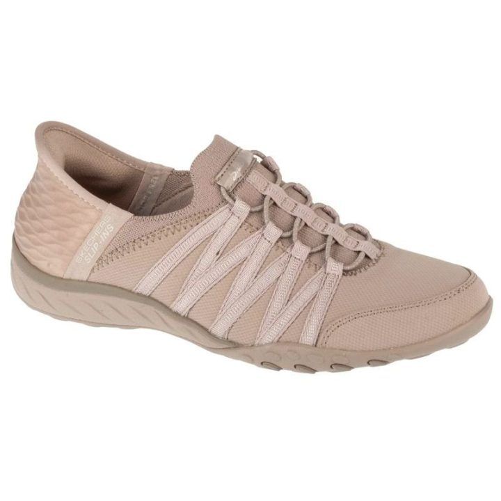 Moteriški įspiriami sportbačiai Skechers Slip-ins: Breathe Easy - Roll With Me, smėlio