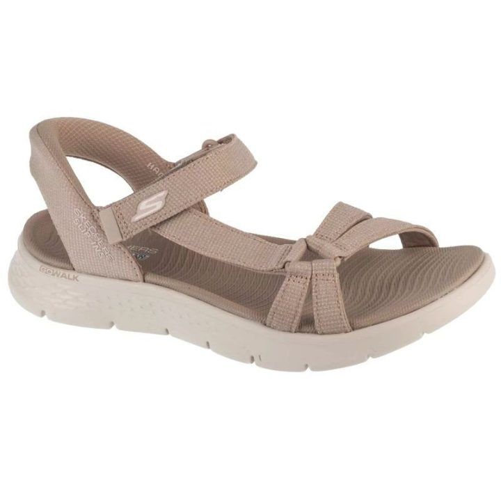 Moteriškos įspiriamos basutės Skechers Go Walk Flex Illuminate, smėlio