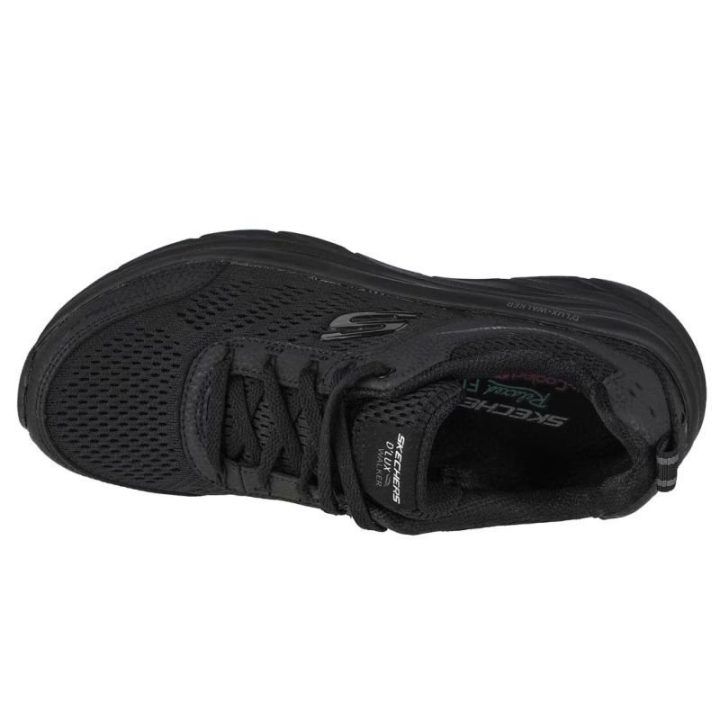 Moteriški sportbačiai su platforminiu padu Skechers D'Lux Walker, juodi