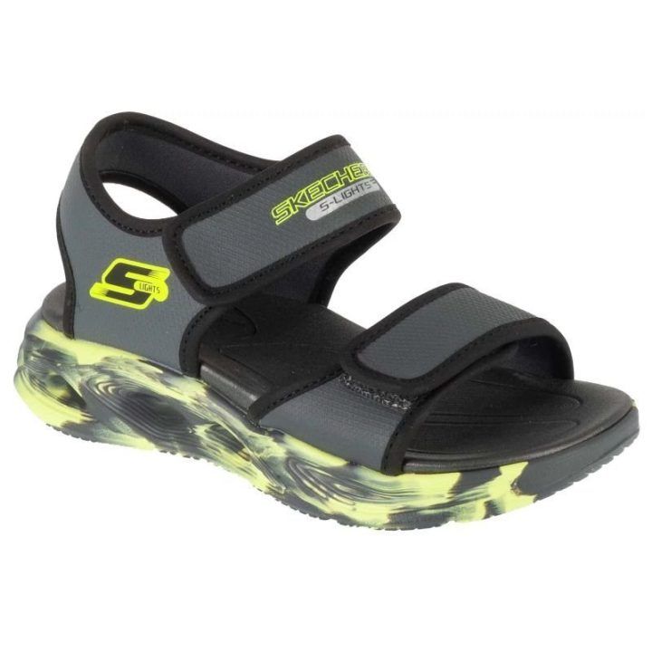 Vaikiškos basutės Skechers S-Lights: Sola Glow, pilkos