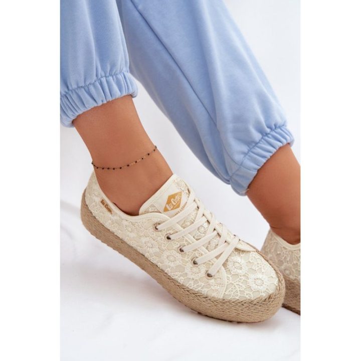 Moteriški platforminiai kedai-espadrilės Lee Cooper, smėlio