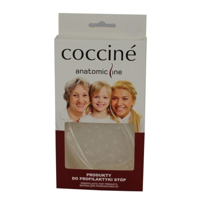 Moteriški geliniai kulno įdėklai COCCINE Anatomic Line, skaidrūs