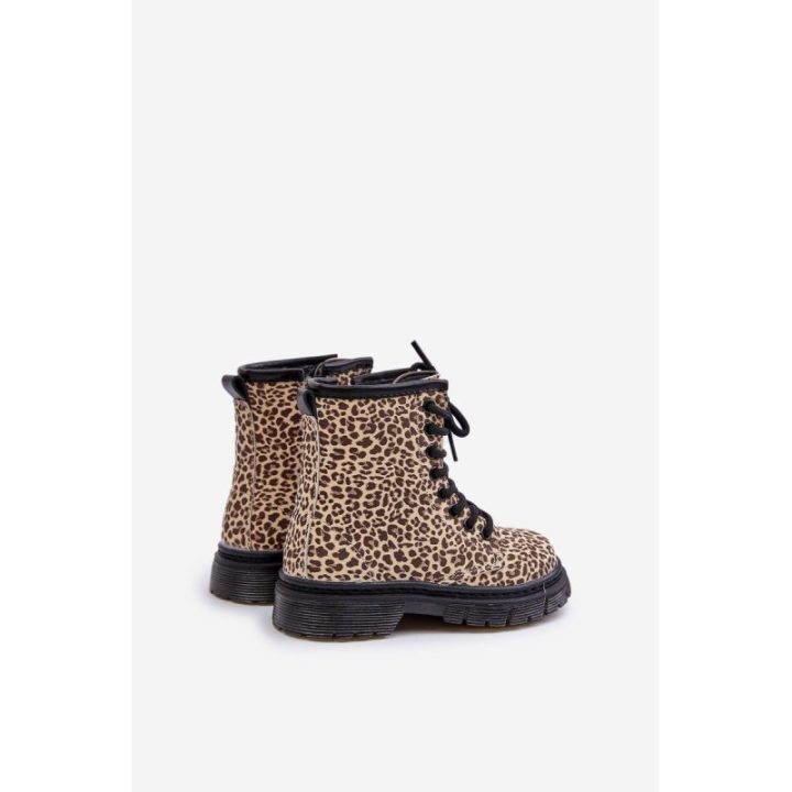 Pašiltinti aulinukai mergaitėms su leopardo raštu, smėlio
