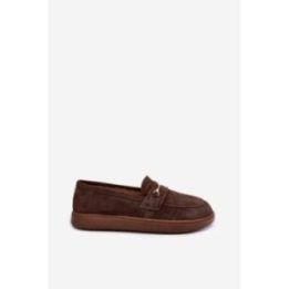 Moteriški barefoot mokasinai su detale ant juostelės Zazoo, rudi