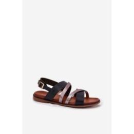 Moteriškos basutės su susipynusiomis juostelėmis Step in style, juodos