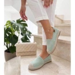 Moteriškos espadrilės su platforma, žalios